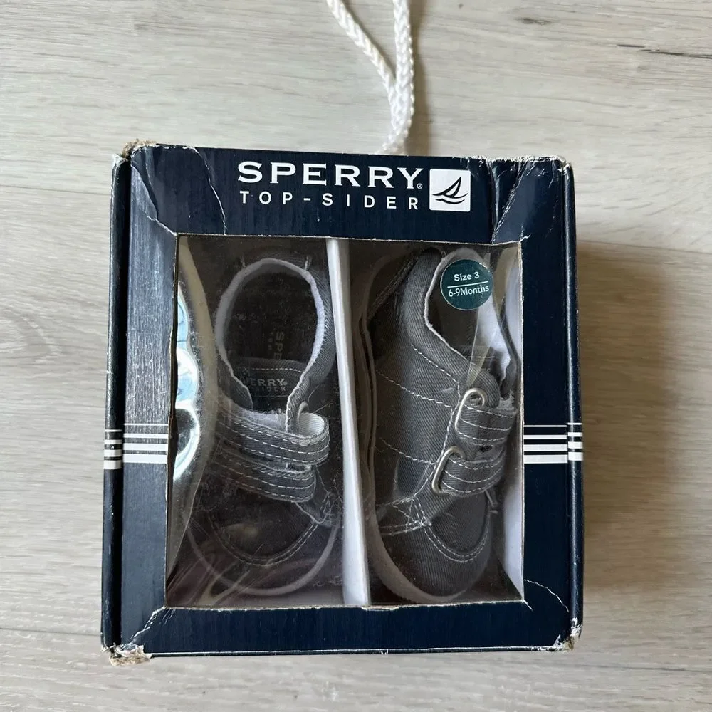 Sperry Halyard H&L Velcro Crib Navy Shoes 3M New‎ in box